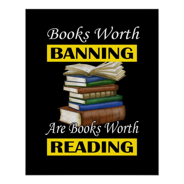 Poster Lire Livres interdits Librarian Bookworm Lecteur d (Devant)