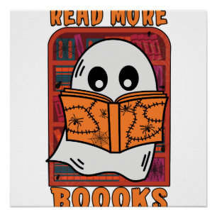 Poster Lire plus de livres Bibliothèque Fantôme Lecture H