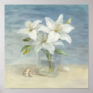 Poster Lis blancs et coquilles