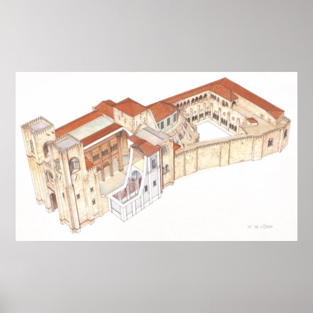 Poster Lisboa Portugal Cathédrale (Devant)