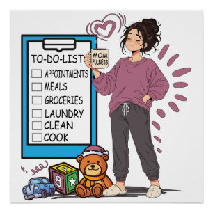 Poster Liste de choses à faire pour une maman pleine de s