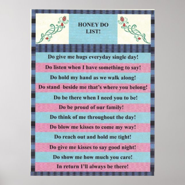 POSTER LISTE DE FAIS DU MIEL ! (Devant)