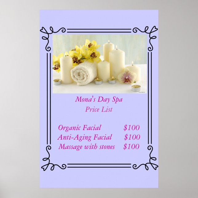 Poster Liste de prix (Devant)