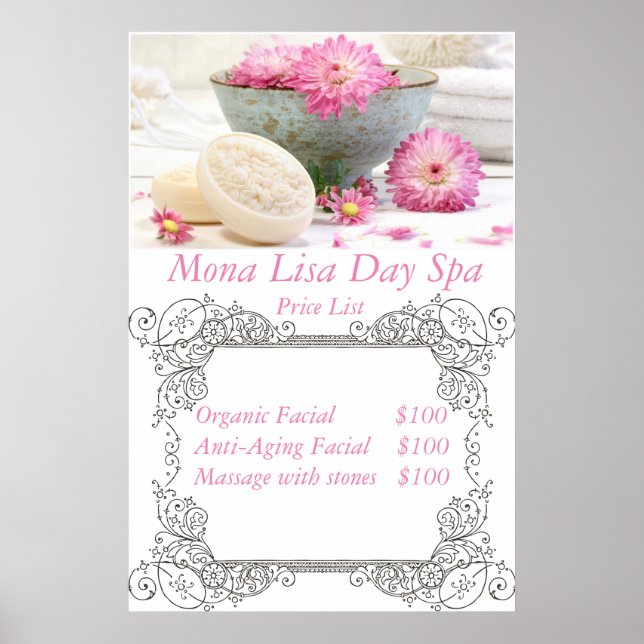 Poster Liste de prix Spa (Devant)