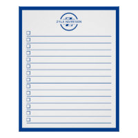 Liste de tâches à faire avec monogramme bleu moder