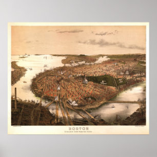Poster Lithographie de reproduction de Boston 1877