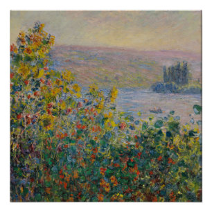 Poster Lits à fleurs à Vétheuil - Claude Monet