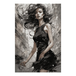 Poster Little Black Dress Art AI Amélioré la mode Impress