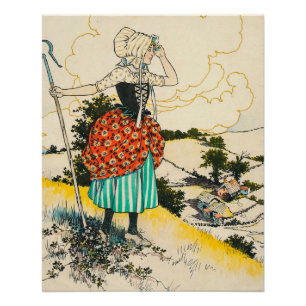 Poster Little Bo Peep - Illustration Vintage de Bergère