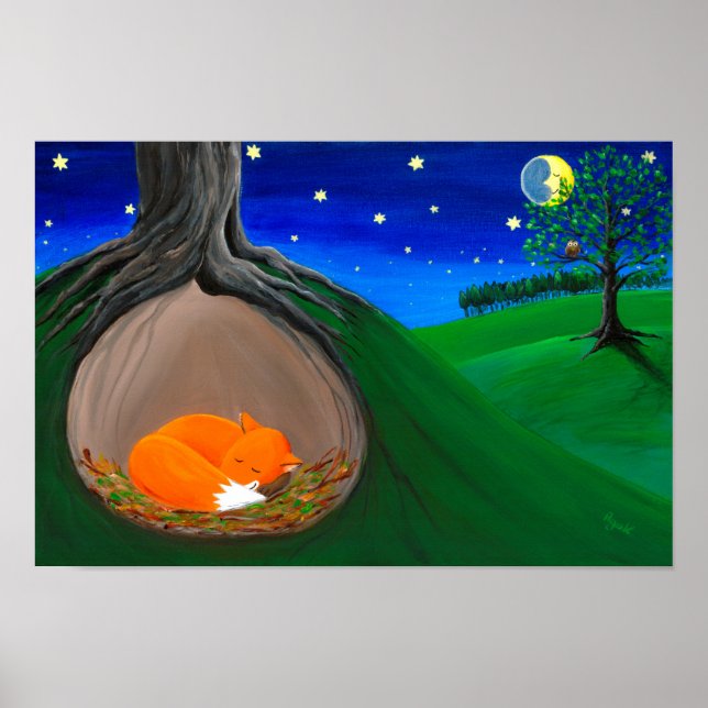 Poster Little Fox | Woodland Nursery Dreamy (Devant)
