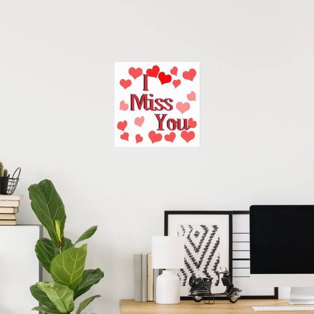 Poster Little Hearts - Tu me manques (Bureau à domicile)