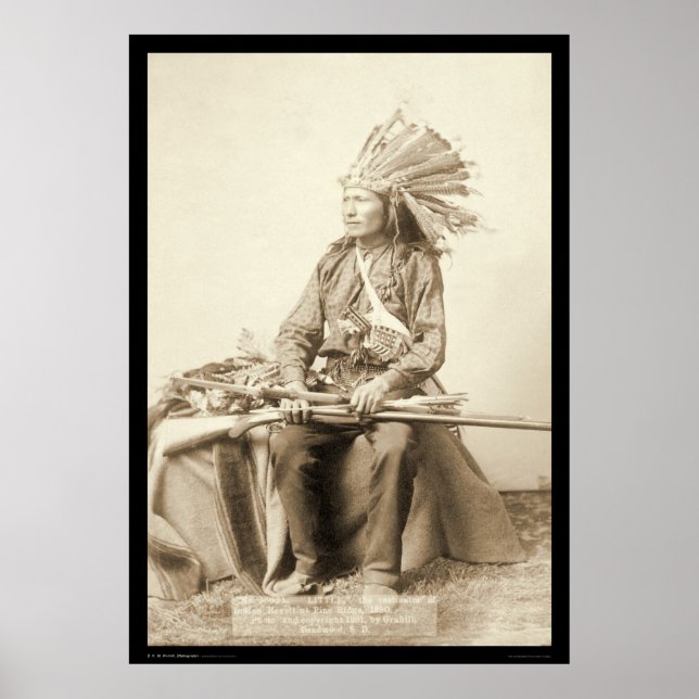Poster Little, Porter le coiffeur à Wounded Knee SD 1890 (Devant)