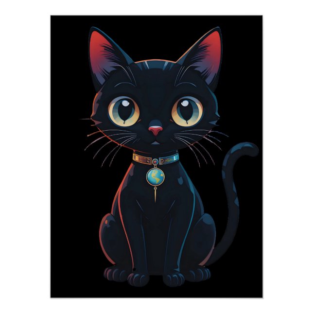 Poster Little Spooky Black Cat (Devant)