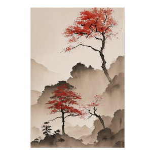 Poster Littoral minimaliste japonais