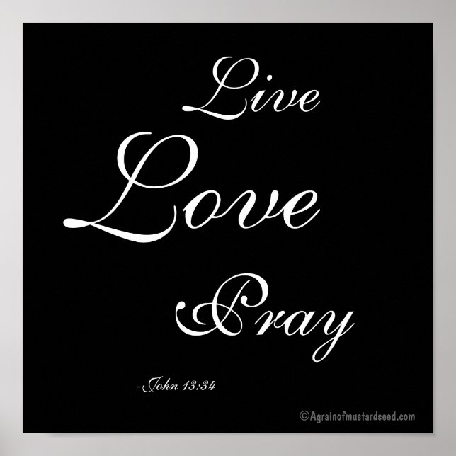 Poster Live Love Pray Christian (Devant)