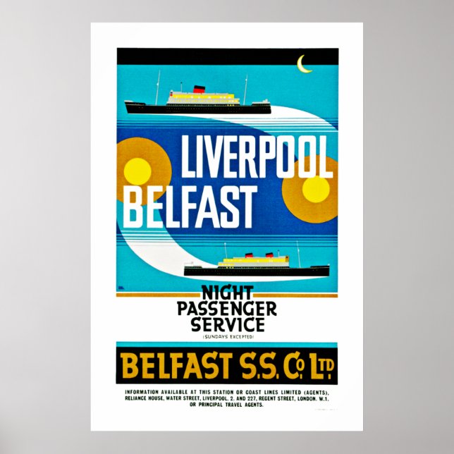 Poster Liverpool - Ferry Belfast (Devant)