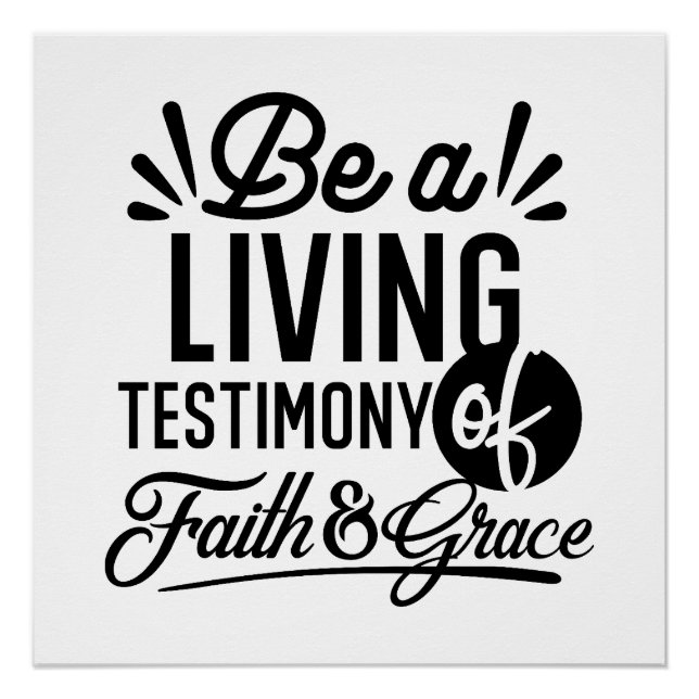 Poster Living Testimony Bible Quote Christian Motivation (Devant)