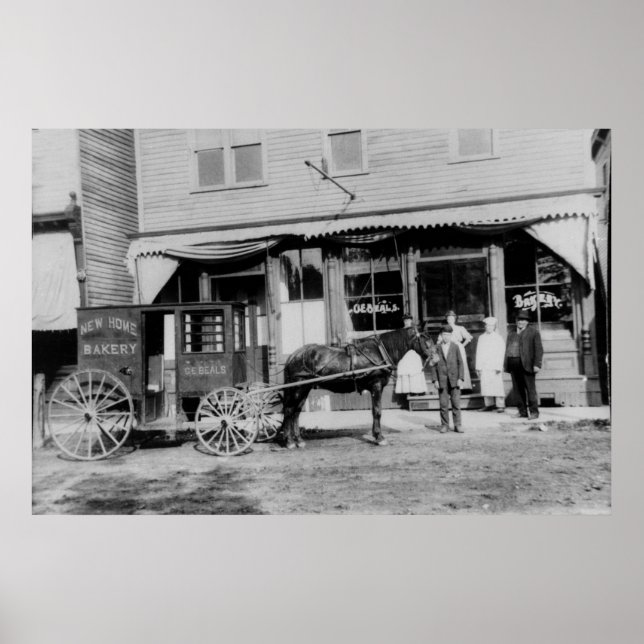 Poster Livraison de boulangerie vintage (Devant)