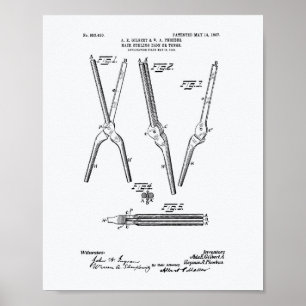 Poster Livre blanc d'art de brevet du fer de bordage de