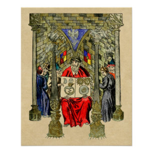 Poster Livre médiéval de l'alchimie