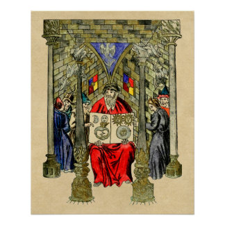 Poster Livre médiéval de l'alchimie