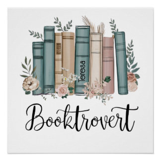 Poster Livres aquarelle personnalisés Booktrovert sur une
