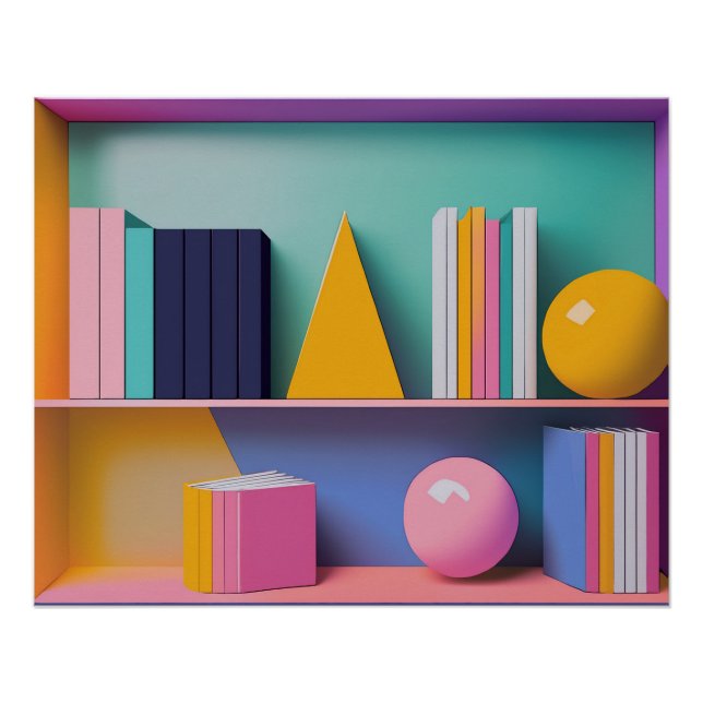 Poster Livres de la bibliothèque moderne Design Art conte (Devant)