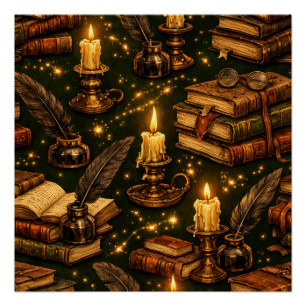 Poster Livres Magiques de l'Académie Sombre Vintage