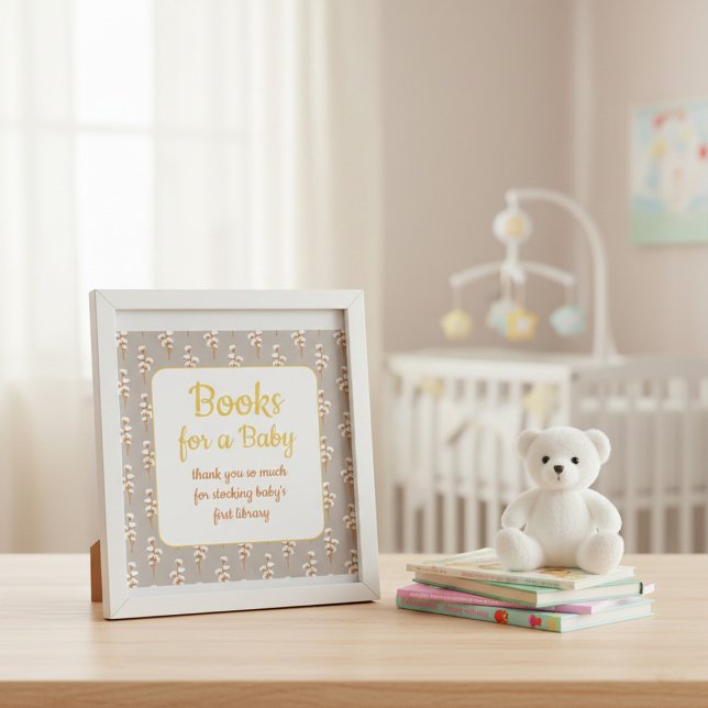 Poster Livres mignons pour la fête de bébé (Créateur téléchargé)