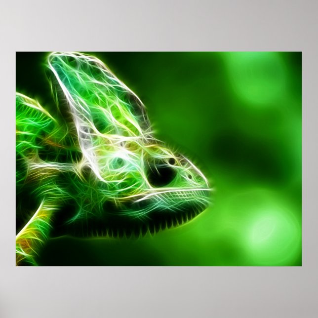 Poster Lizard vert citron (Devant)