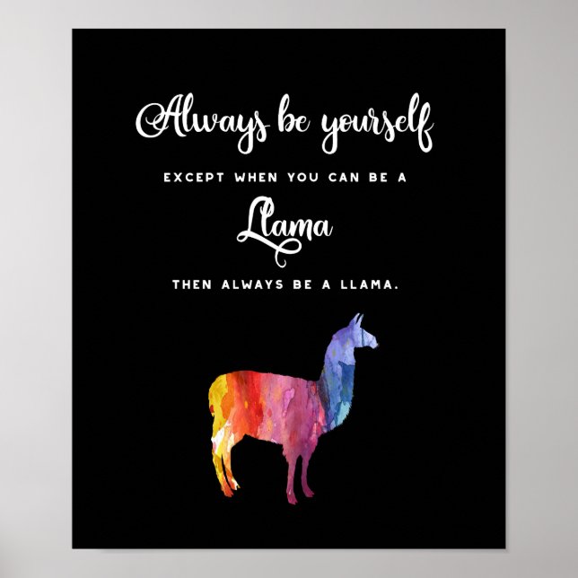 Poster Llama. Soyez toujours vous sauf ... Aquarelle (Devant)