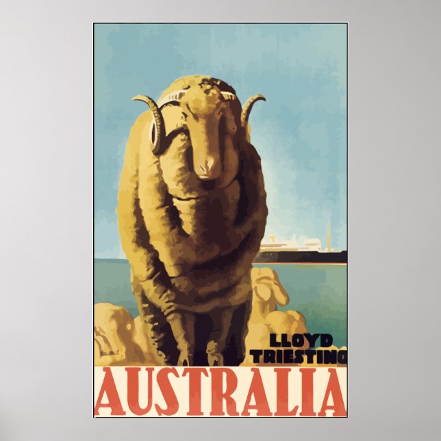 Poster Lloyd Triesting Australie, Vintage (Devant)