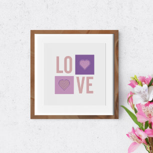 Poster LO-VE. Typographie et formes.