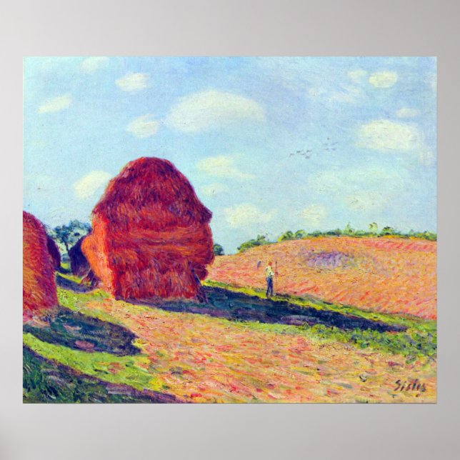 Poster Location de paille par Alfred Sisley (Devant)