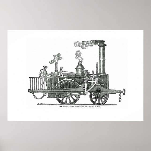 Poster Locomotive à vapeur précoce (Devant)