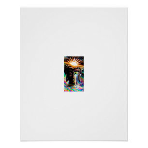 Poster L'œil de Bouddha pleurant la lumière de l'arc-en-c