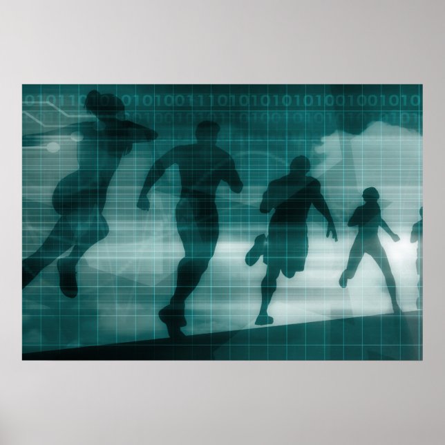 Poster Logiciel Fitness App Tracker Silhouette Illustrati (Devant)
