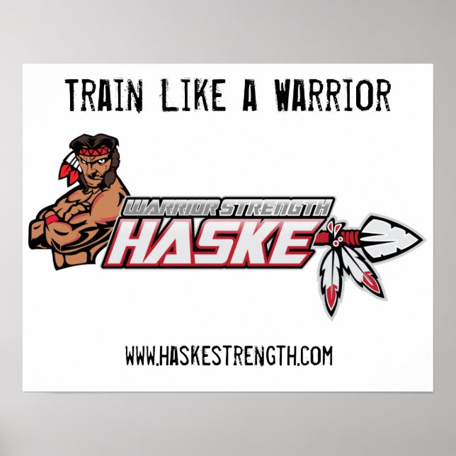 Poster Logo2, www.haskestrength.com, Train Like a Warrior (Devant)