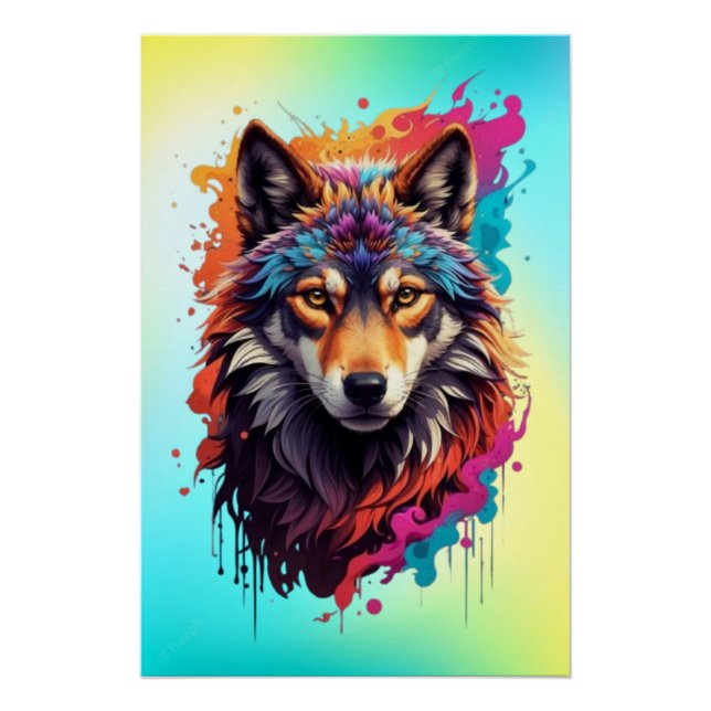 Poster Logo animal Wolf Design-87694 (Devant)