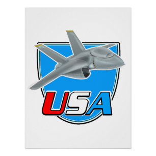 Poster logo d'avion à réaction USA