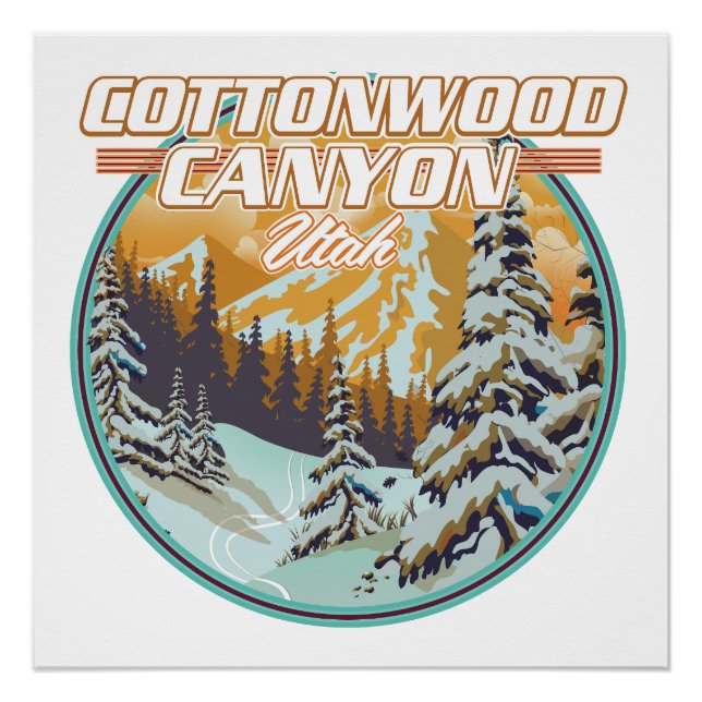 Poster Logo de Cottonwood Canyon Utah (Devant)