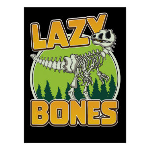 Poster logo de dessin animé Lazy Bones