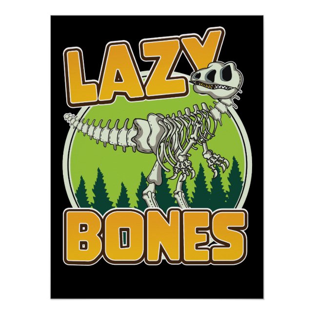 Poster logo de dessin animé Lazy Bones (Devant)