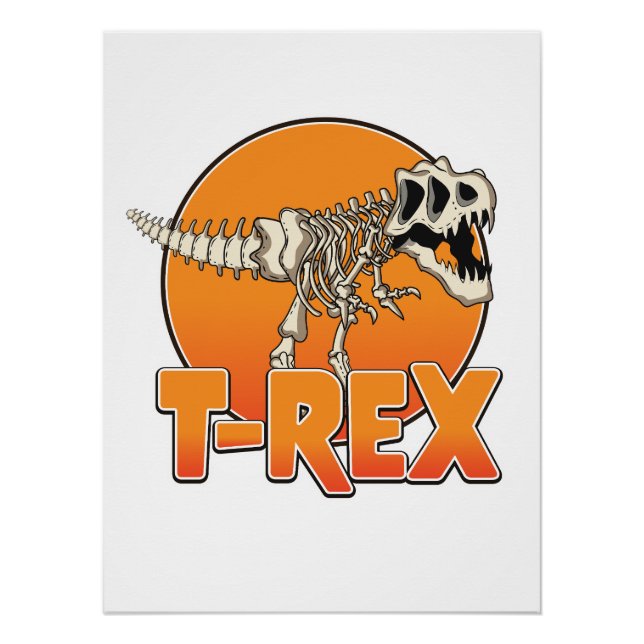 Poster Logo de dessin animé T-REX (Devant)