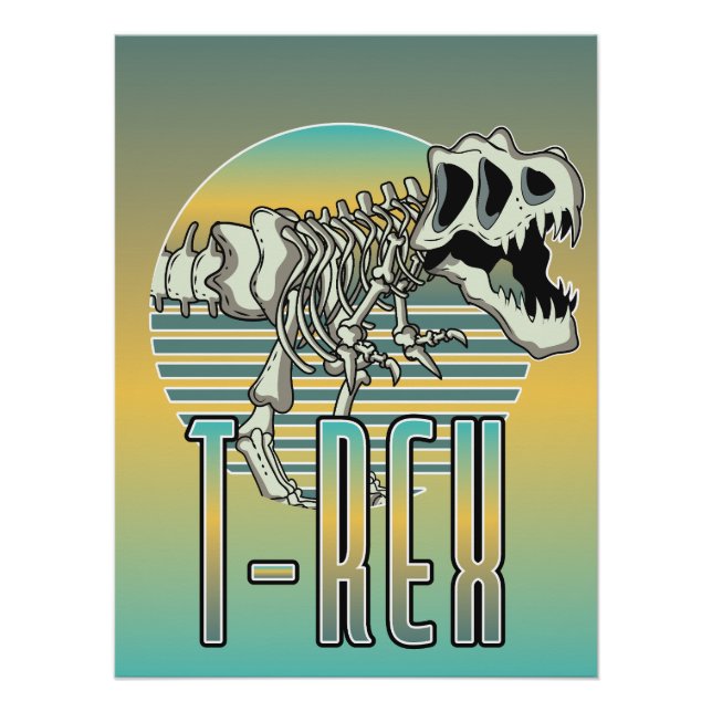 Poster Logo de dessin animé T-REX (Devant)