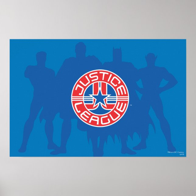 Poster Logo de la Ligue de Justice et Arrière - plan de c (Devant)