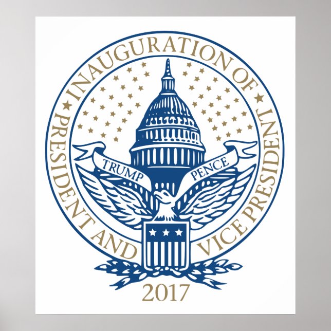 Poster Logo de Trump Pence 2017 pour l'investiture présid (Devant)