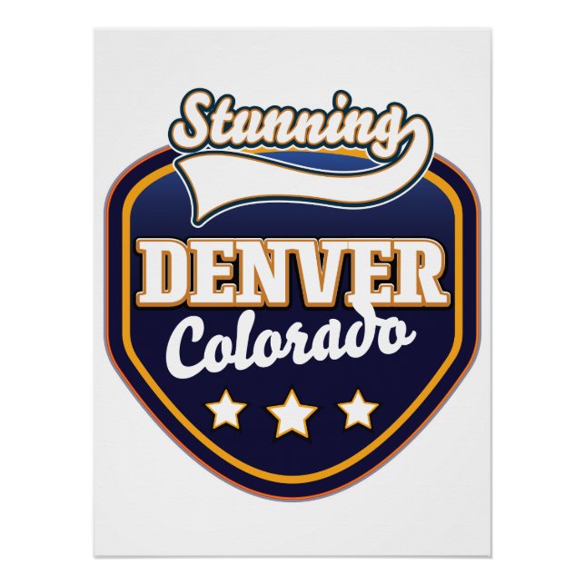 Poster logo de voyage de Denver Colorado (Devant)