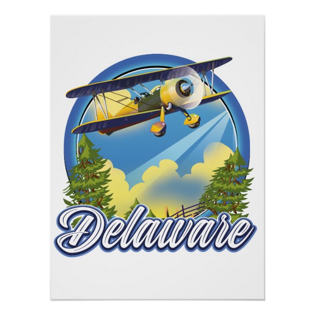 Poster Logo de voyage du Delaware (Devant)