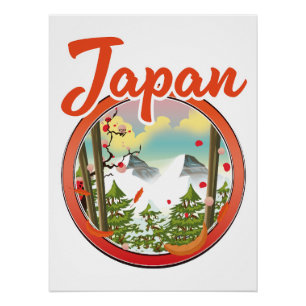 Poster logo de voyage du Japon